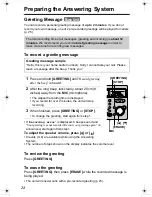 Preview for 24 page of Panasonic KX-TG2970B - GigaRange SecurityLink Plus Expandable Answering System Operating Instructions Manual