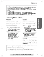 Preview for 47 page of Panasonic KX-TG2970B - GigaRange SecurityLink Plus Expandable Answering System Operating Instructions Manual