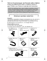 Предварительный просмотр 2 страницы Panasonic KX-TG2970B - GigaRange SecurityLink Plus Expandable Answering... Operating Instructions Manual