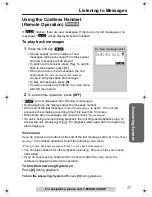 Предварительный просмотр 57 страницы Panasonic KX-TG2970B - GigaRange SecurityLink Plus Expandable Answering... Operating Instructions Manual