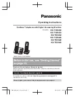 Preview for 1 page of Panasonic KX-TG3634 Operating Instructions Manual