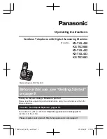 Предварительный просмотр 1 страницы Panasonic KX-TG3680 Operating Instructions Manual