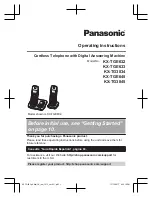 Preview for 1 page of Panasonic KX-TG3834 Operating Instructions Manual