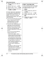 Preview for 32 page of Panasonic KX-TG4011N Operating Instructions Manual