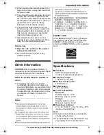 Предварительный просмотр 9 страницы Panasonic KX-TG4023N Operating Instructions Manual