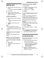 Предварительный просмотр 15 страницы Panasonic KX-TG4023N Operating Instructions Manual