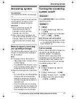 Предварительный просмотр 27 страницы Panasonic KX-TG4023N Operating Instructions Manual