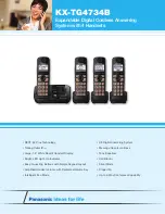 Panasonic KX-TG4734B Specifications preview