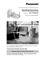 Предварительный просмотр 1 страницы Panasonic KX-TG5230 Operating Instructions Manual