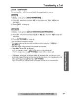 Предварительный просмотр 47 страницы Panasonic KX-TG5230 Operating Instructions Manual