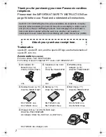 Предварительный просмотр 2 страницы Panasonic KX TG5240 - 5.8 GHz EXPANDABLE CORDLESS PHONE Operating Instructions Manual