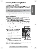 Предварительный просмотр 23 страницы Panasonic KX TG5240 - 5.8 GHz EXPANDABLE CORDLESS PHONE Operating Instructions Manual