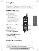 Предварительный просмотр 27 страницы Panasonic KX TG5240 - 5.8 GHz EXPANDABLE CORDLESS PHONE Operating Instructions Manual