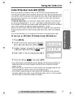 Предварительный просмотр 37 страницы Panasonic KX TG5240 - 5.8 GHz EXPANDABLE CORDLESS PHONE Operating Instructions Manual