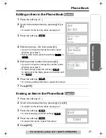 Предварительный просмотр 43 страницы Panasonic KX TG5240 - 5.8 GHz EXPANDABLE CORDLESS PHONE Operating Instructions Manual