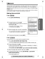 Предварительный просмотр 47 страницы Panasonic KX TG5240 - 5.8 GHz EXPANDABLE CORDLESS PHONE Operating Instructions Manual