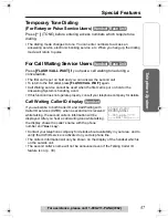 Предварительный просмотр 57 страницы Panasonic KX TG5240 - 5.8 GHz EXPANDABLE CORDLESS PHONE Operating Instructions Manual