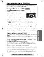 Предварительный просмотр 63 страницы Panasonic KX TG5240 - 5.8 GHz EXPANDABLE CORDLESS PHONE Operating Instructions Manual