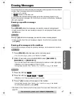 Предварительный просмотр 67 страницы Panasonic KX TG5240 - 5.8 GHz EXPANDABLE CORDLESS PHONE Operating Instructions Manual