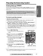 Предварительный просмотр 23 страницы Panasonic KX TG5240 - 5.8 GHz EXPANDABLE CORDLESS... Operating Instructions Manual