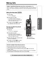 Предварительный просмотр 27 страницы Panasonic KX TG5240 - 5.8 GHz EXPANDABLE CORDLESS... Operating Instructions Manual