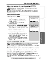 Предварительный просмотр 65 страницы Panasonic KX TG5240 - 5.8 GHz EXPANDABLE CORDLESS... Operating Instructions Manual