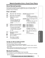 Предварительный просмотр 73 страницы Panasonic KX TG5240 - 5.8 GHz EXPANDABLE CORDLESS... Operating Instructions Manual