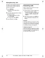 Предварительный просмотр 18 страницы Panasonic KX-TG5431S - 5.8 GHz DSS Cordless Phone Operating Instructions Manual