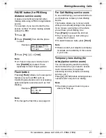 Предварительный просмотр 21 страницы Panasonic KX-TG5431S - 5.8 GHz DSS Cordless Phone Operating Instructions Manual