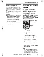 Предварительный просмотр 45 страницы Panasonic KX-TG5431S - 5.8 GHz DSS Cordless Phone Operating Instructions Manual