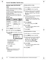 Предварительный просмотр 72 страницы Panasonic KX-TG5583 Operating Instructions Manual