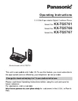 Preview for 1 page of Panasonic KX-TG5766 Operating Instructions Manual