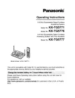 Предварительный просмотр 1 страницы Panasonic KX-TG5771 Operating Instructions Manual