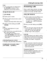 Preview for 25 page of Panasonic KX-TG5961AL Operating Instructions Manual