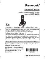 Panasonic KX-TG6311 Installation Manual preview