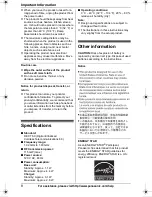 Preview for 8 page of Panasonic KX-TG643 Operating Instructions Manual