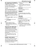 Preview for 17 page of Panasonic KX-TG643 Operating Instructions Manual