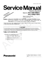 Предварительный просмотр 1 страницы Panasonic KX-TG6458BXT Service Manual