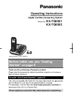 Предварительный просмотр 1 страницы Panasonic KX-TG6592T Operating Instructions Manual