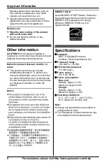 Предварительный просмотр 8 страницы Panasonic KX-TG6631 Operating Instructions Manual