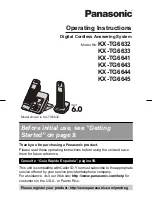 Предварительный просмотр 1 страницы Panasonic KX-TG6643B Operating Instructions Manual