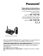 Предварительный просмотр 1 страницы Panasonic KX-TG6700 Operating Instructions Manual