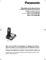 Panasonic KX-TG7200HK Operating Instructions Manual preview