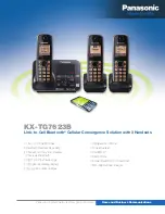 Preview for 1 page of Panasonic KX-TG7623B Specifications