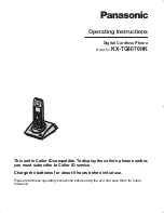 Preview for 1 page of Panasonic KX-TG8070HK Operating Instructions Manual