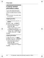 Предварительный просмотр 22 страницы Panasonic KX-TG8231 Operating Instructions Manual