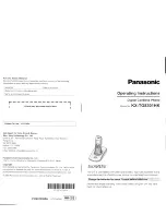 Предварительный просмотр 1 страницы Panasonic KX-TG8301HK Operating Instructions Manual