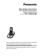 Предварительный просмотр 1 страницы Panasonic KX-TG8301NZ Operating Instructions Manual