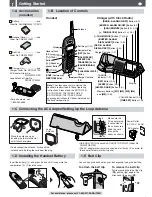 Предварительный просмотр 2 страницы Panasonic KX-TGA273S - Cordless Extension Handset Operating Instructions Manual