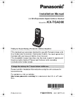 Preview for 1 page of Panasonic KX-TGA300B - Cordless Extension Handset Installation Manual